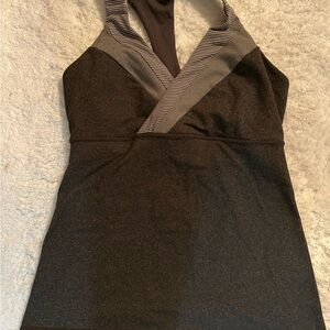 Lululemon black and Gray Halter athletic tank with shelf bra